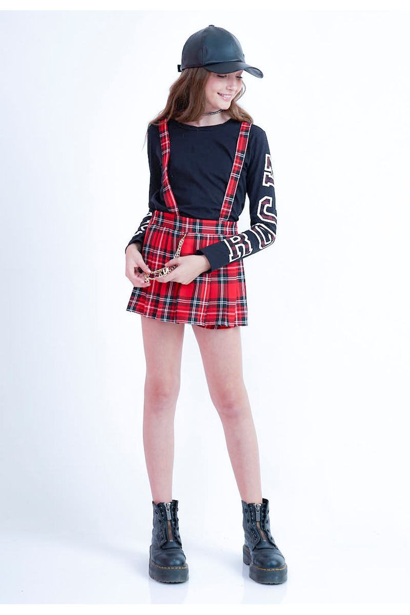 short saia xadrez